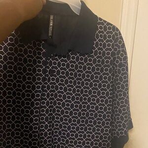 Masters Men's Black and White Geometric Shirt